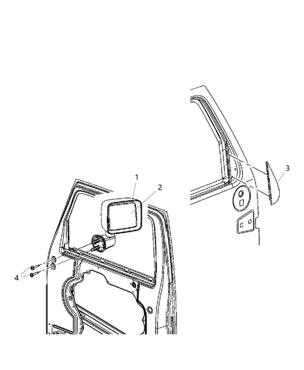 2012 Jeep Wrangler Mirror, Exterior Diagram