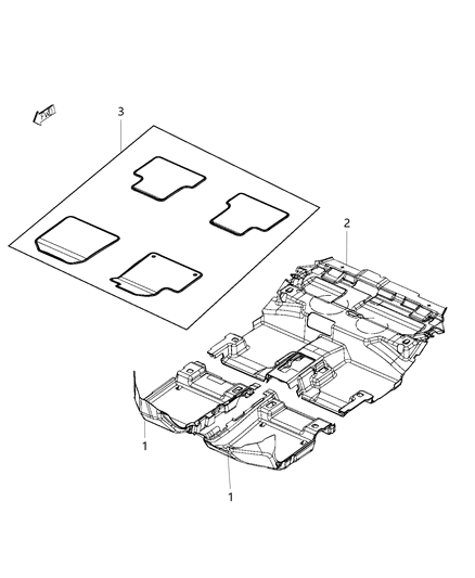 2020 Dodge Journey Front Floor Diagram for 1SS26DX9AD