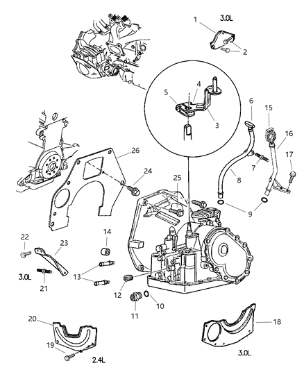 2000 Dodge Caravan Tube-Transmission Oil Filler Diagram for 4659146AB