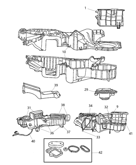 2001 Chrysler PT Cruiser Air Conditioning & Heater Unit Diagram 1