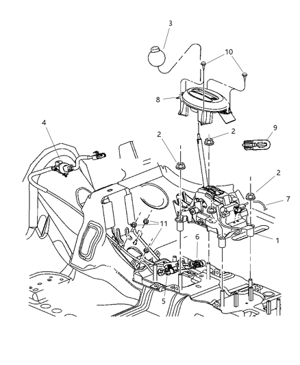 2004 Chrysler PT Cruiser Control, Gearshift Diagram 2