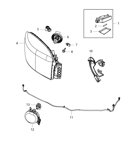 2015 Ram 3500 Park And Turn Headlamp Diagram for 68096439AE