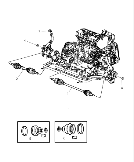 2003 Dodge Stratus Boot Kit-Half Shaft Diagram for 5019608AA
