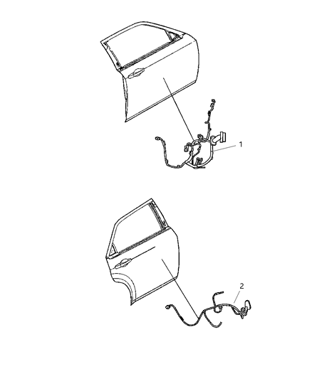 2009 Dodge Charger Wiring-Front Door Diagram for 5089040AC