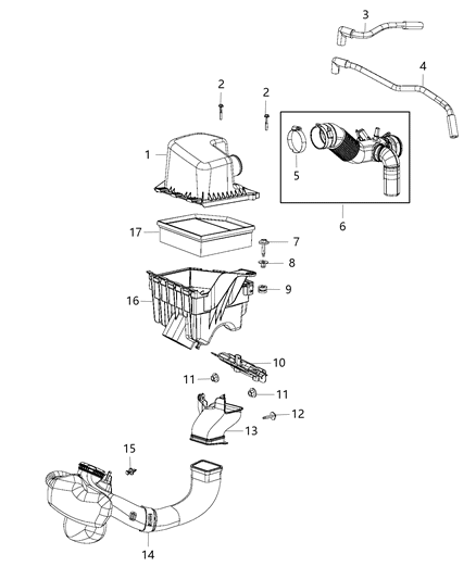 2016 Dodge Dart Air Cleaner Diagram 1