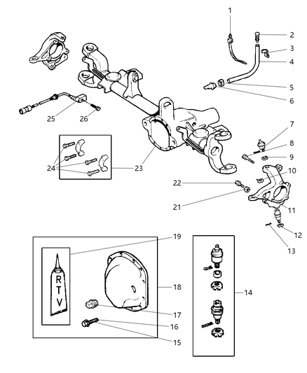 2005 Jeep Wrangler Housing - Front Axle Diagram