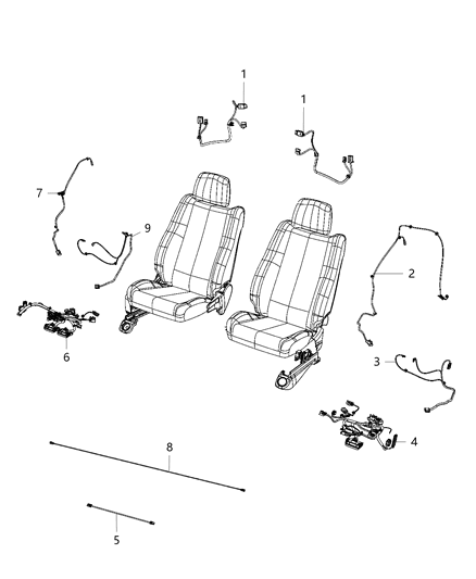 2020 Dodge Durango Wiring-Seat Cushion Diagram for 68472316AA