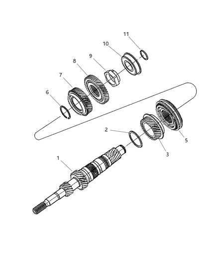 2004 Dodge Stratus Input Shaft & Gears Diagram