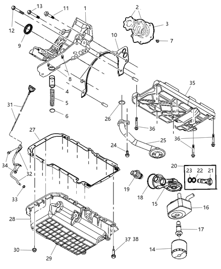 2005 Chrysler Pacifica Engine Oiling Diagram 1