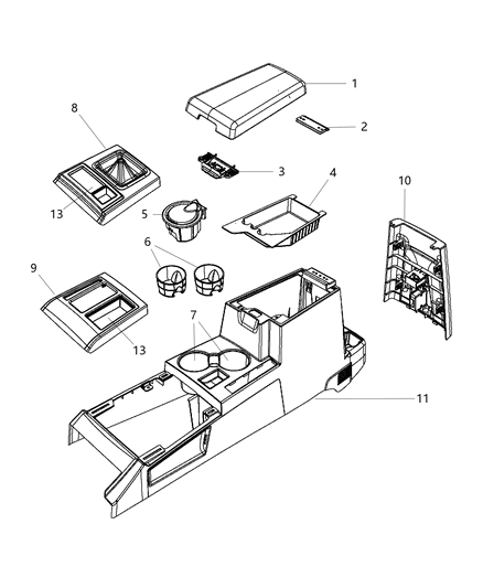 2012 Jeep Liberty Bezel-Console PRNDL Diagram for 1XF502DVAB