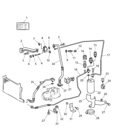 2002 Dodge Sprinter 2500 Plumbing - A/C Diagram