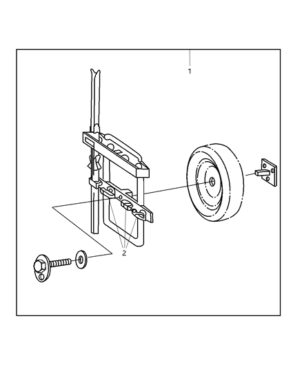 2005 Jeep Wrangler Ski Carrier - Spare Tire Mount Diagram