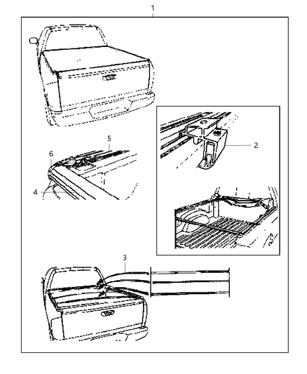 2013 Ram 1500 Bow-TONNEAU Cover Diagram for 68072110AA