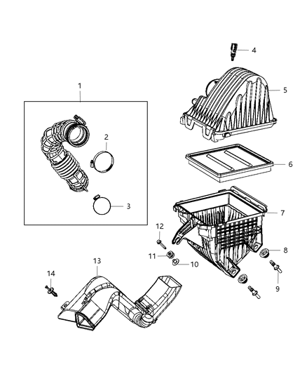 2013 Dodge Avenger Air Cleaner Diagram 1