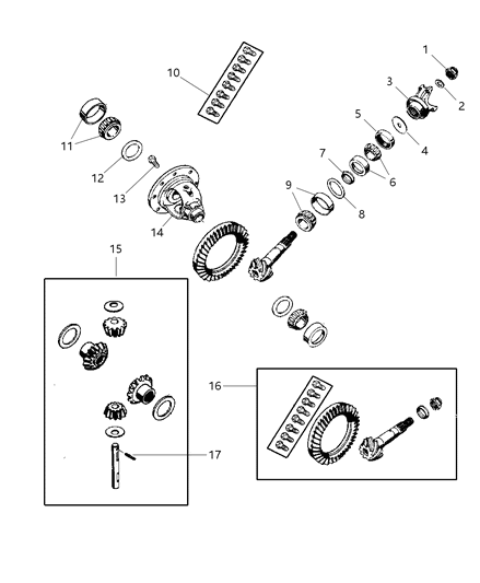 1997 Jeep Grand Cherokee Differential - Rear Diagram 4