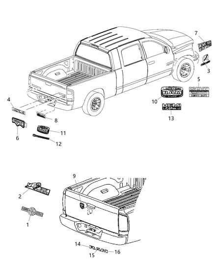 2017 Ram 2500 NAMEPLATE-TAILGATE Diagram for 68245542AD