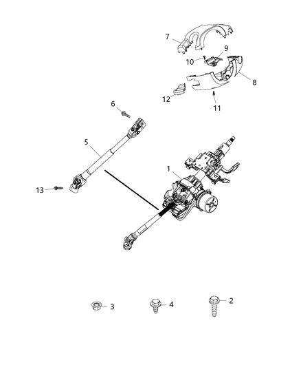 2015 Jeep Renegade Column-Steering Diagram for 68254978AA