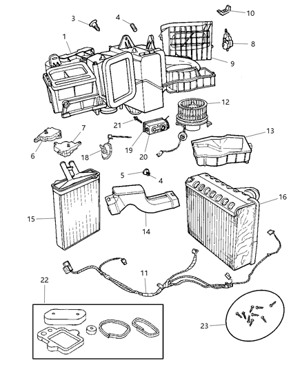 2002 Dodge Intrepid EVAPORATOR-Air Conditioning Diagram for 5093737AA