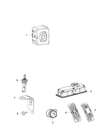 2019 Jeep Cherokee Switches - Body Diagram