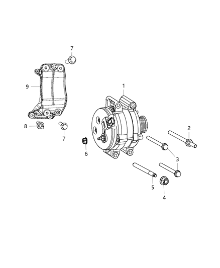 2013 Jeep Grand Cherokee Generator/Alternator & Related Parts Diagram 1