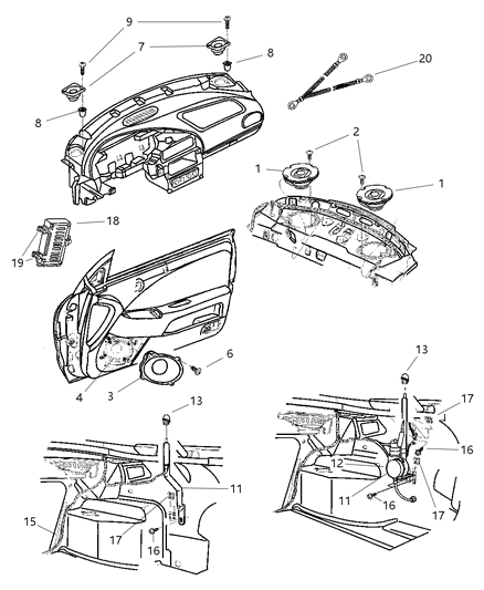 2001 Chrysler Sebring Cover-MASTIC Diagram for 4595844AA