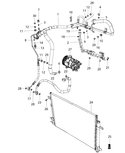 2017 Chrysler Pacifica Line-A/C Discharge Diagram for 68227756AB