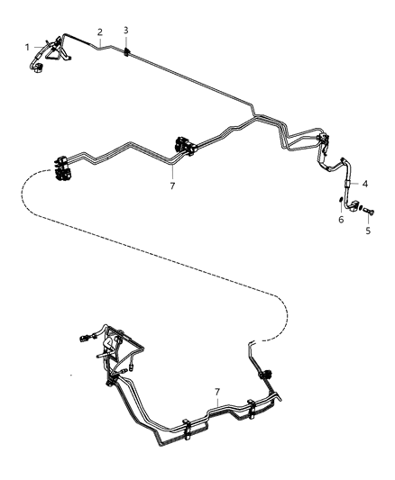 2013 Dodge Durango Brake Tubes & Hoses, Rear Diagram