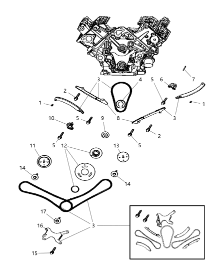 2007 Chrysler Aspen Chain-Engine Diagram for 68003352AA