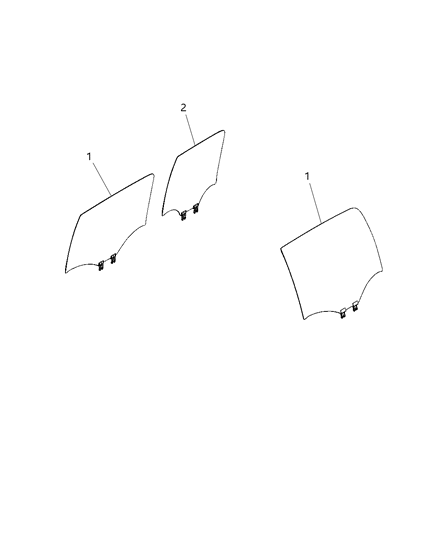 2020 Ram 1500 New Style Glass, Rear Door Diagram