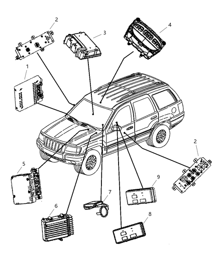 2001 Jeep Grand Cherokee Module-Body Controller Diagram for 56042498AM