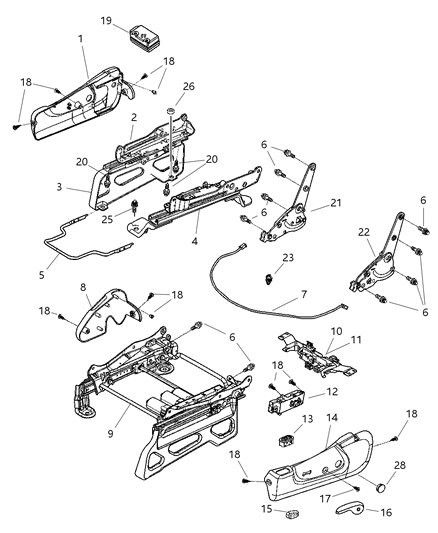 2002 Jeep Liberty Recliner & Adjuster Diagram