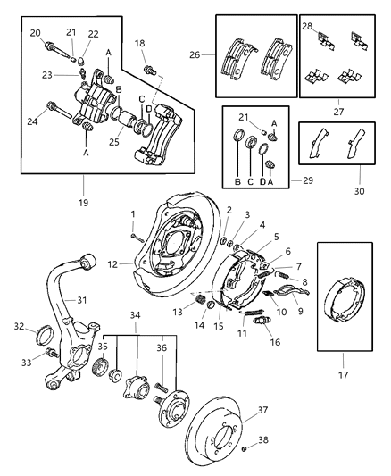 1999 Chrysler Sebring Disc Pkg-Front Brake Diagram for BHKH5593