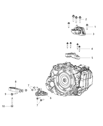 2020 Jeep Compass Bracket-Transmission Mount Diagram for 68253043AB