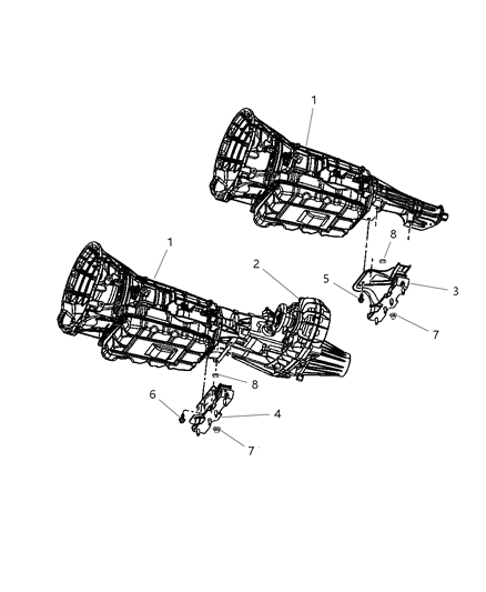 2006 Dodge Ram 1500 Mount, Transmission Diagram 5