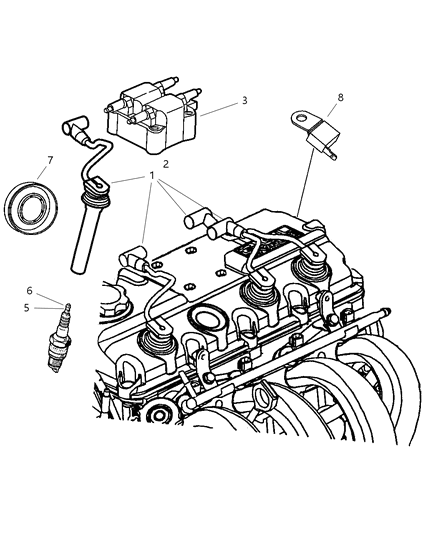 2005 Dodge Neon CABLE/IGNITION-Ignition Diagram for 5033236AB