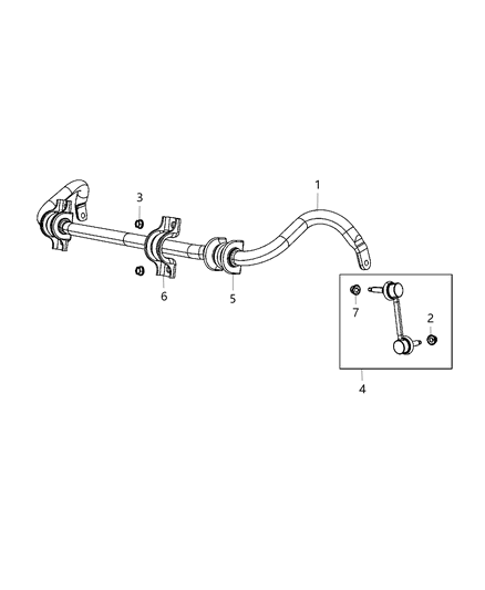 2012 Dodge Durango Stabilizer Bar, Front Diagram