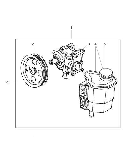 2002 Dodge Ram 1500 Power Steering Pump With Pulley Diagram for 52113454AD
