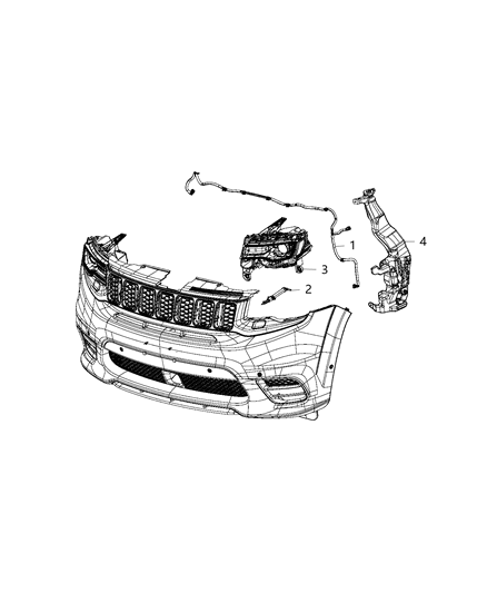 2019 Jeep Grand Cherokee System, Headlamp Washer Diagram