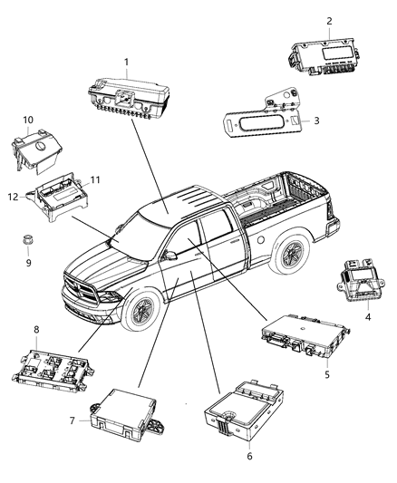 2015 Ram 3500 Modules, Body Diagram