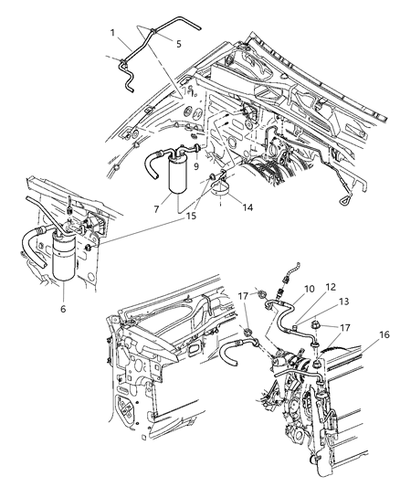 2005 Jeep Liberty Plumbing - A/C Diagram 1