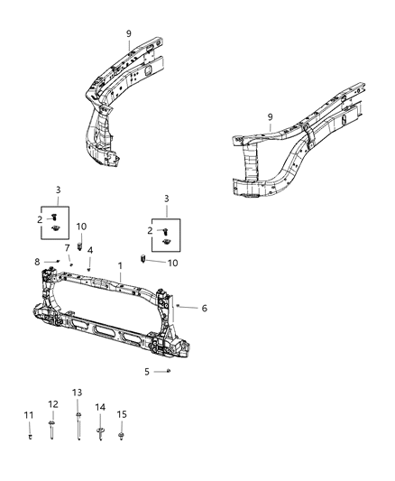 2020 Ram 1500 Panel-Radiator Closure Diagram for 68403786AC