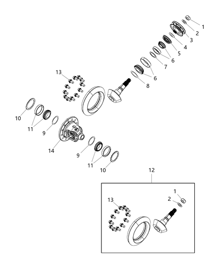 2019 Ram 1500 Bearing-Differential Side Diagram for 68432562AA
