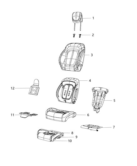 2017 Chrysler 200 HEADREST-Front Diagram for 1UM131KXAD