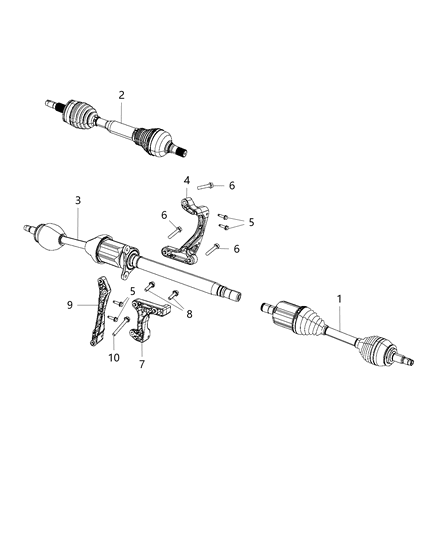 2019 Jeep Cherokee Axle Shaft Left Diagram for 68292303AA