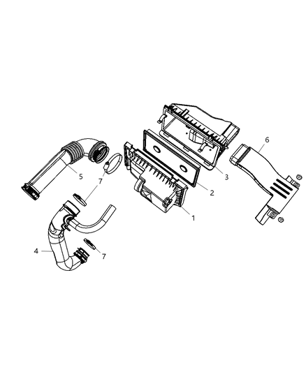 2007 Dodge Caliber Air Cleaner Hose Diagram for 4891634AC