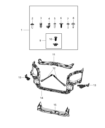 2011 Chrysler Town & Country Panel-Radiator Closure Diagram for 68023326AC