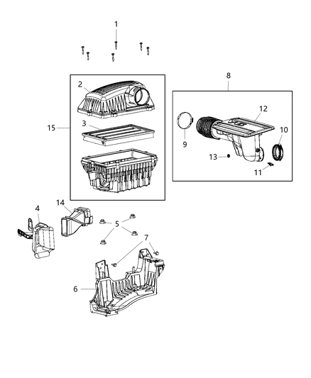 2019 Ram 1500 Ambient Air Duct Diagram for 68291051AA