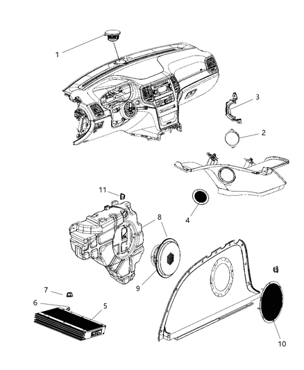 2011 Dodge Durango Amplifier Diagram for 5064533AI