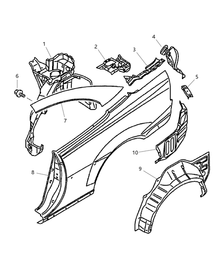 2001 Chrysler Sebring Quarter Panel Diagram