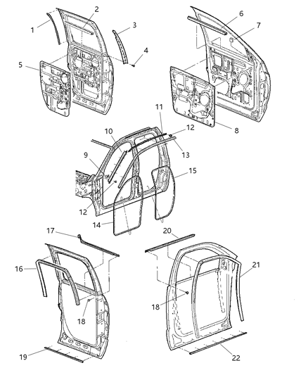 2005 Dodge Ram 1500 Seal-Rear Door Diagram for 55276895AD